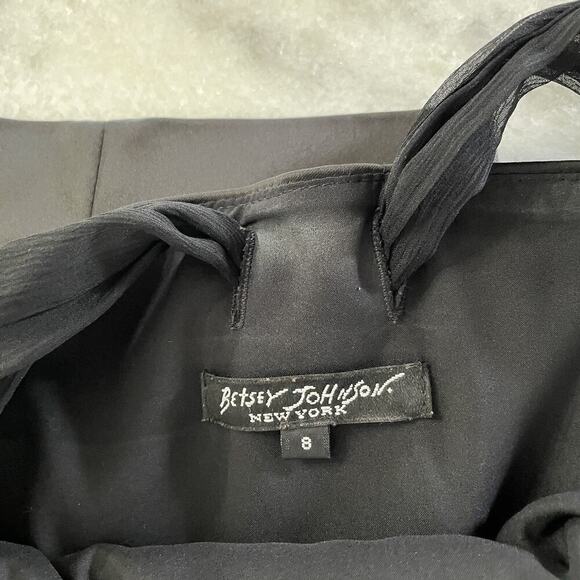 Betsey Johnson Vintage 90s Pencil Dress Size 8 M Black Y2K Whimsigoth Goth USA - Picture 9 of 16